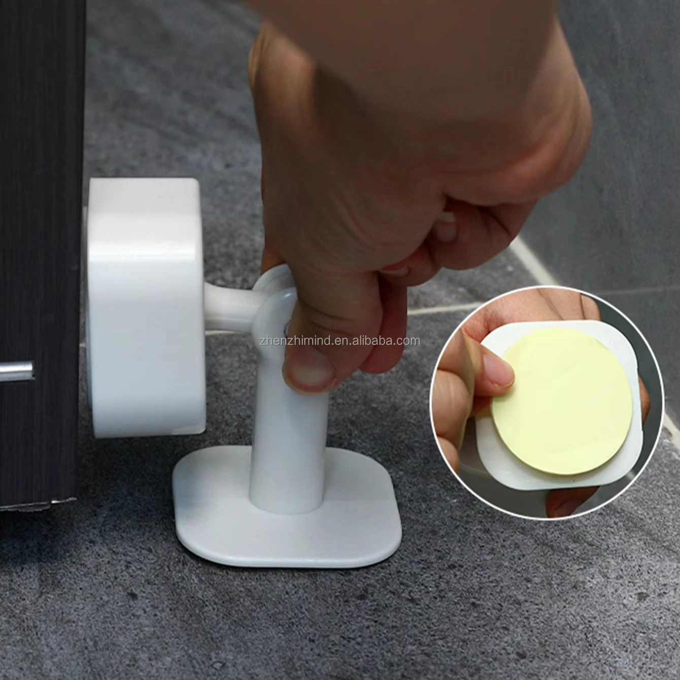 Dual-Purpose Plastic Draft Stopper Anti-Collision Room Door Accessory Rotatable Horizontal Vertical Design Easy Installation