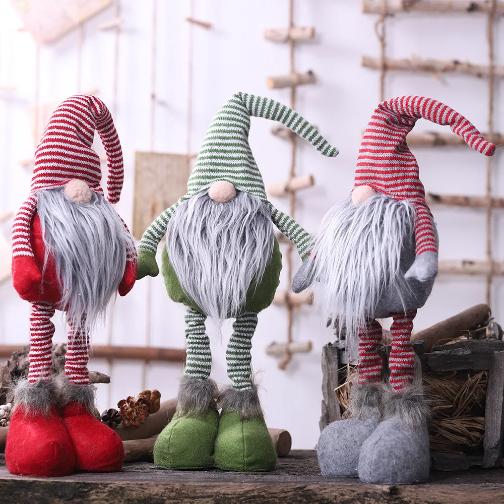 Merry Christmas Swedish Santa Gnome Plush Doll Ornament Elf Toys Decor Kids Gift 