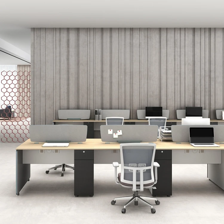 Modern Open Modular 2 4 6person Workstation Office Desk Furniture Design Work Office Table with Metal Leather Legs