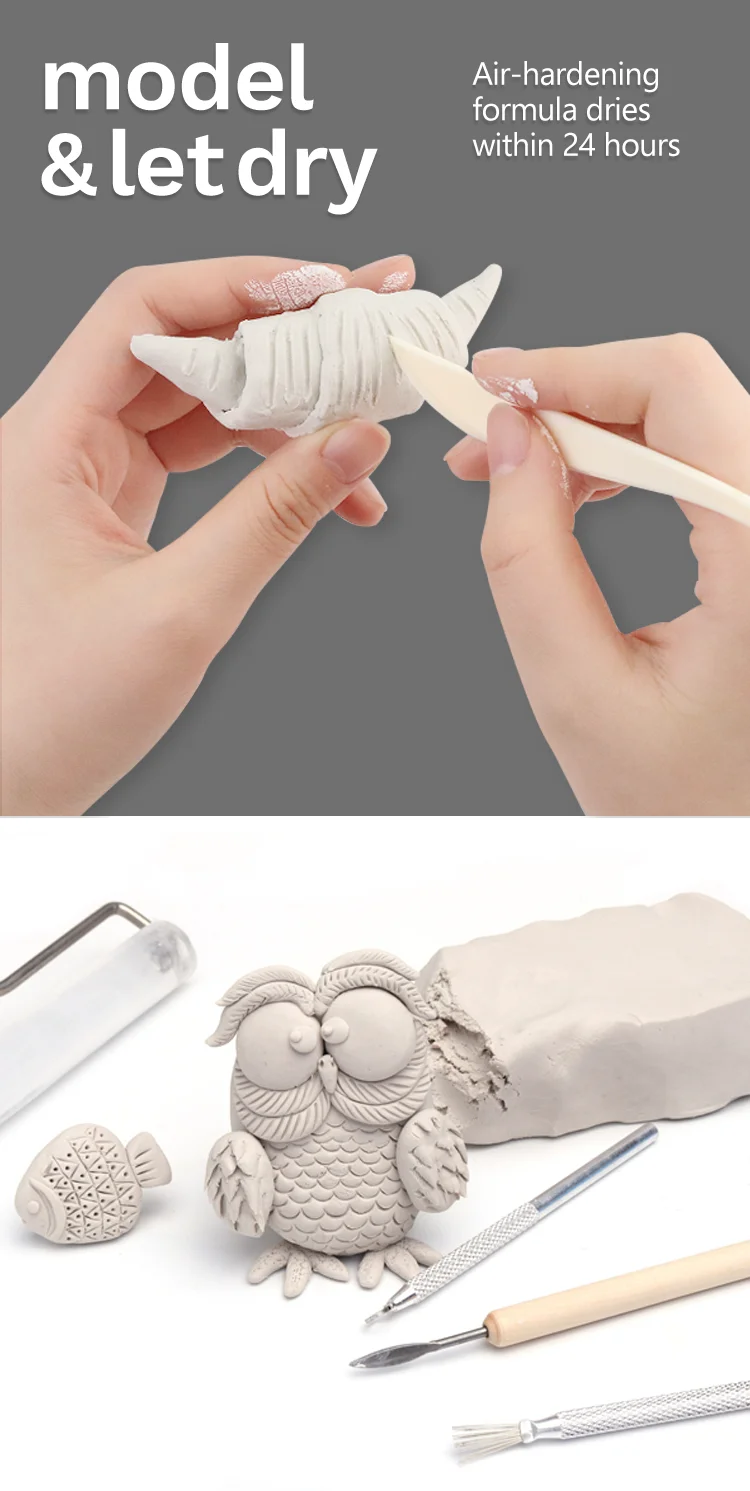 500g Wholesale Children Diy Toy White Air Hardening Modeling Clay Buy