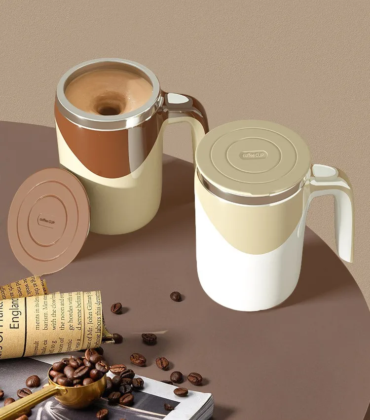 High Quality Wholesale Coffee Tumbler Stainless Steel Tumbler Automatic Mixing Mug Insulated Mug Self Stirring With Handle
