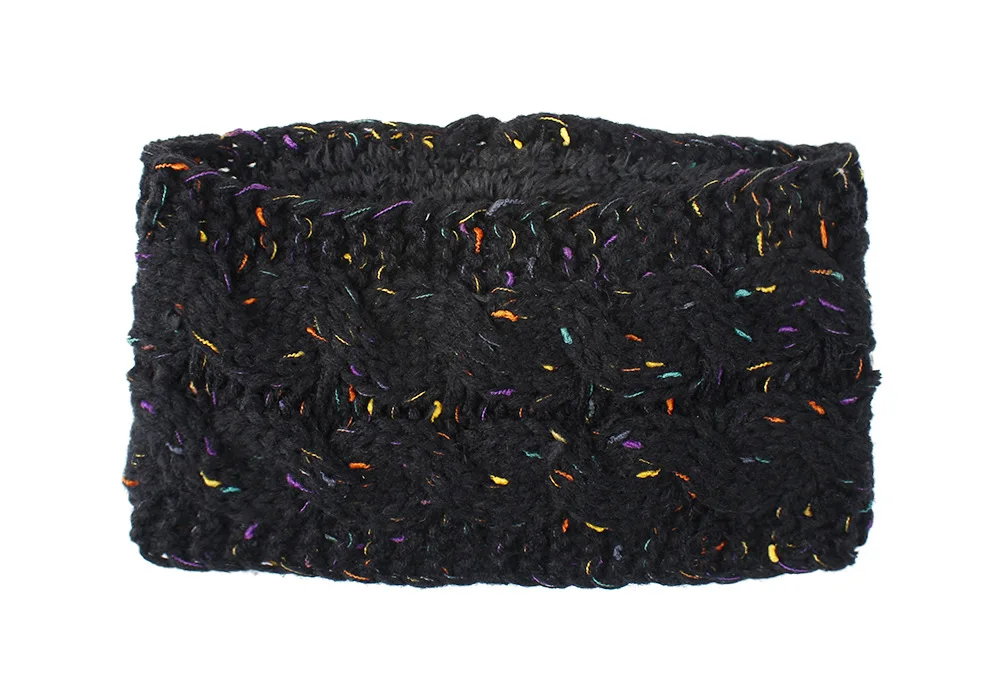 custom logo women winter knit crochet elastic headband fashion girl ear warmer stretch wide headbands