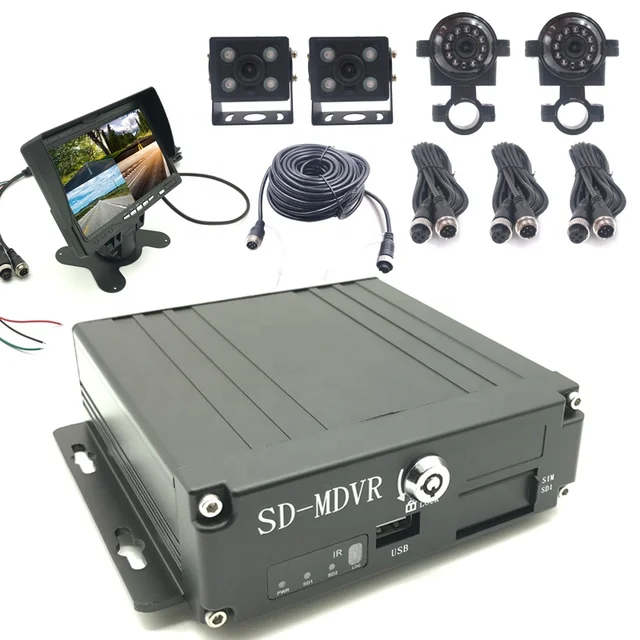 Honduras MDVR monitor host truck/ambulance local playback AHD 1080P 4CH SD card mobile dvr suit customizable language