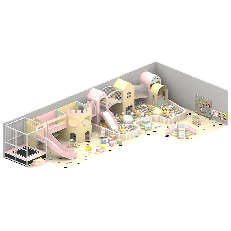 Feelkids ALITA-TQ26015 Indoor High-Capacity PE Board & Galvanized Pipe Multi-Play Kids Playroom