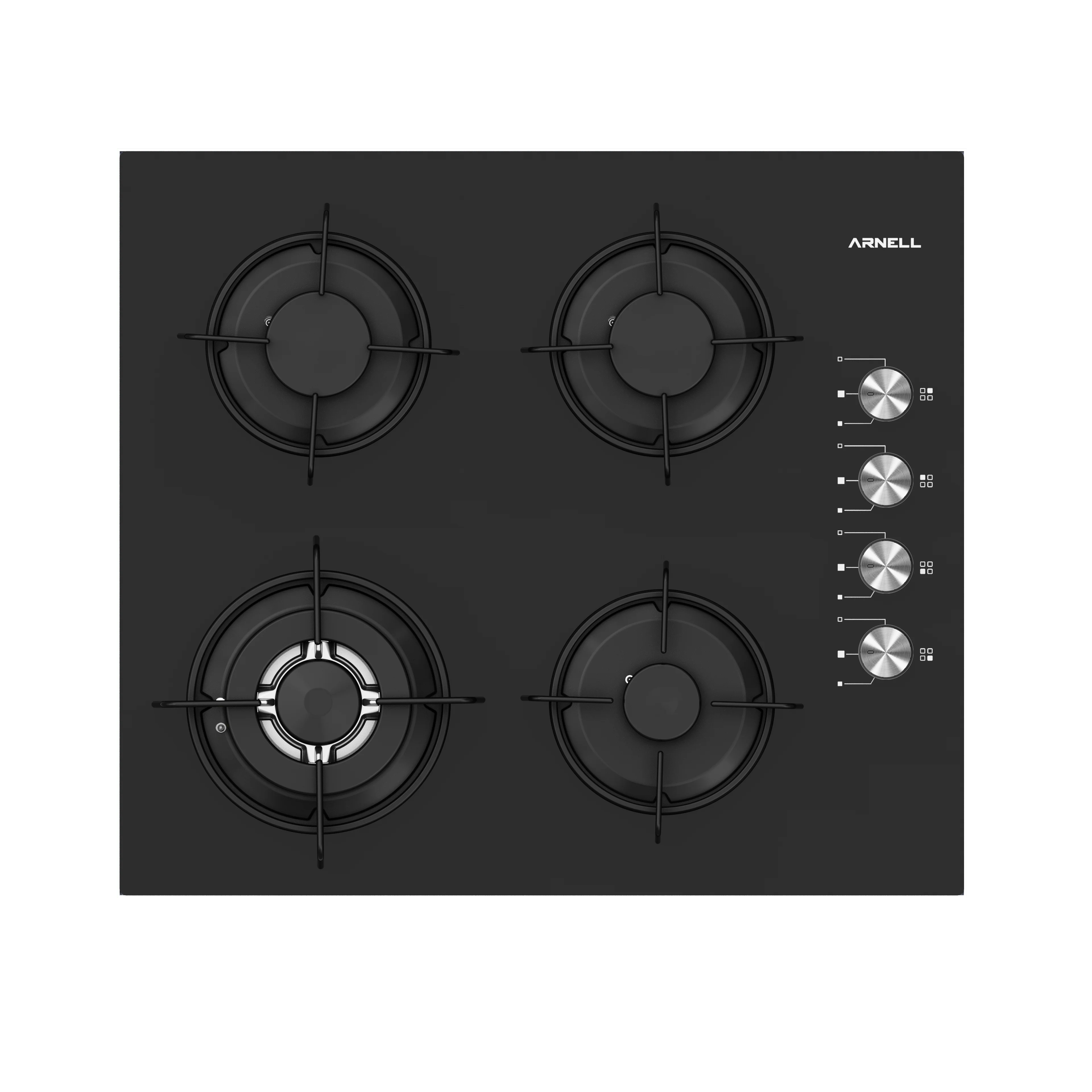 4-Burner Built-In Gas Cooker with Frontal Control Electric Ignition Electric Cooktops