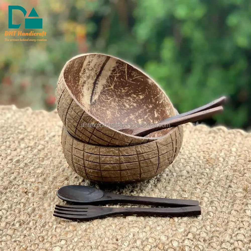 Eco Friendly Vietnam Dinnerware Tropical Vintage Design Style Coconut Shell Bowl Made From Coco