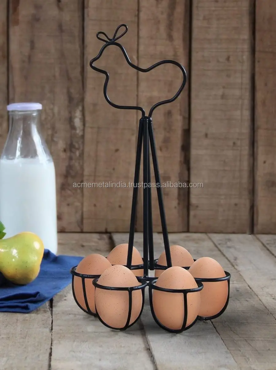 Egg Rack Wrought Iron Simple Design Silver Colour Kitchen Accessories