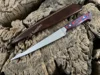 Stainless Steel & Magenta Blue Wood