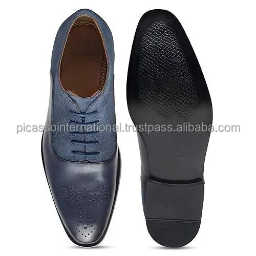 Leather Edge Oxford Diamond Shaped Italian Genuine Leather Reverse Goodyear Welted Formal Shoes for Men and Boys