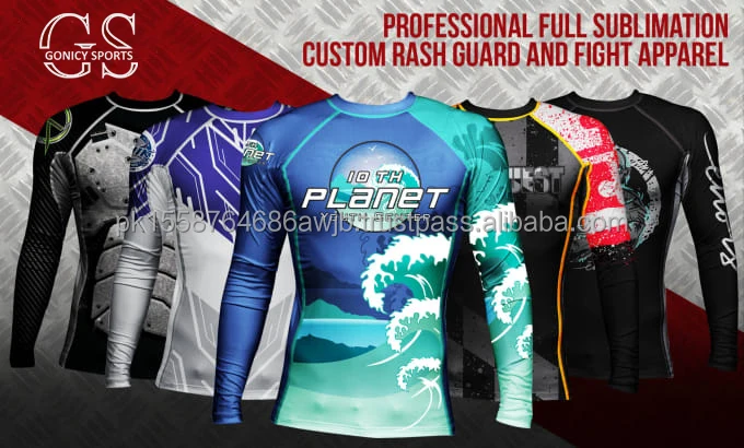 Custom Printed Rash Guard Custom Design Fitness Wears 2024 Custom Design Printed Mma Rash Guard ...
