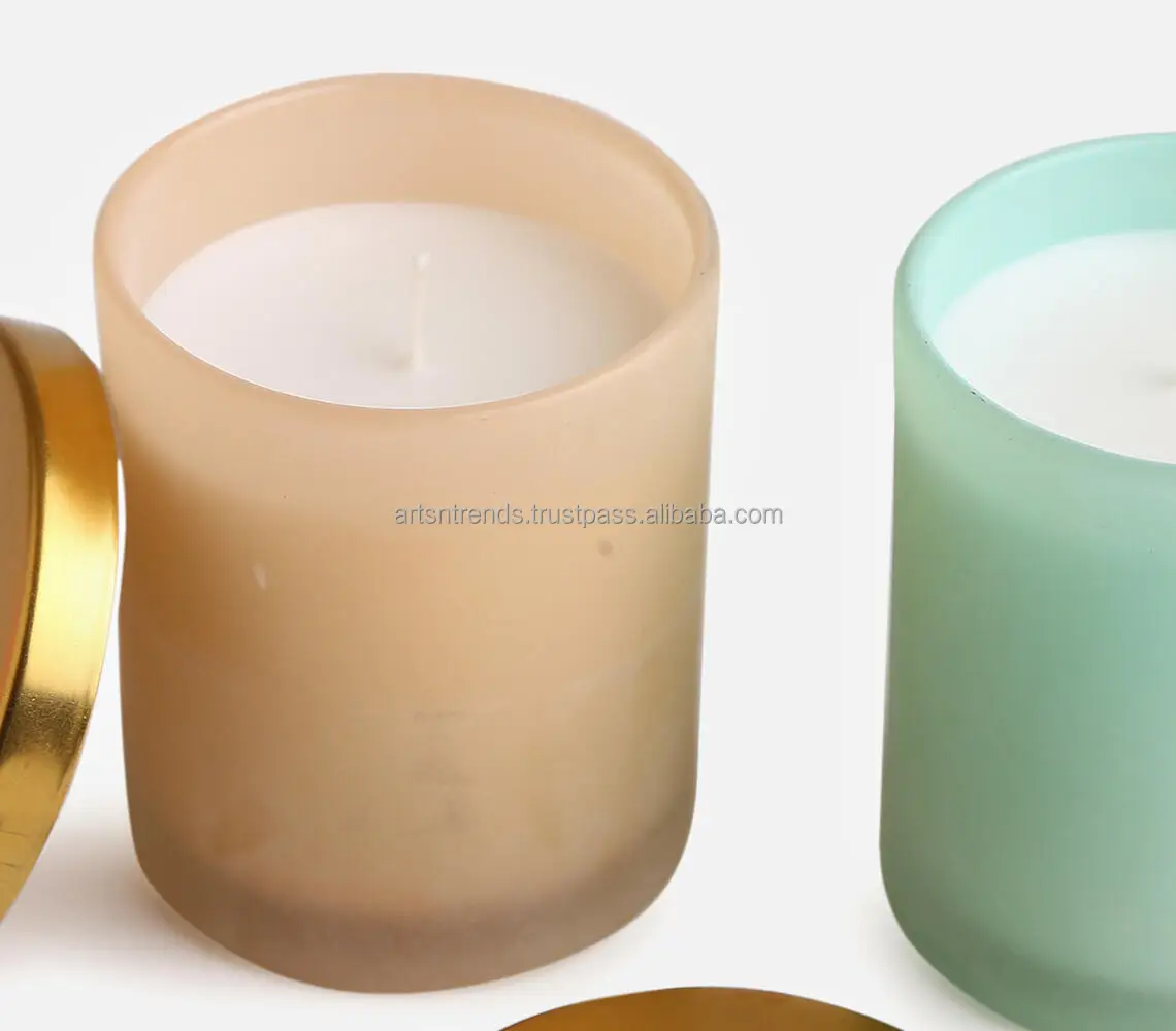 Bulk Scented Assorted Filled Jar Candles Set of 2 Soy Wax Candle Gold ...