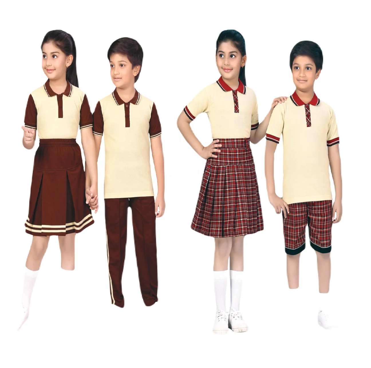 High Quality Custom Logo Uniform Dress Set for Children Primary School Uniforms for Boys and Girls