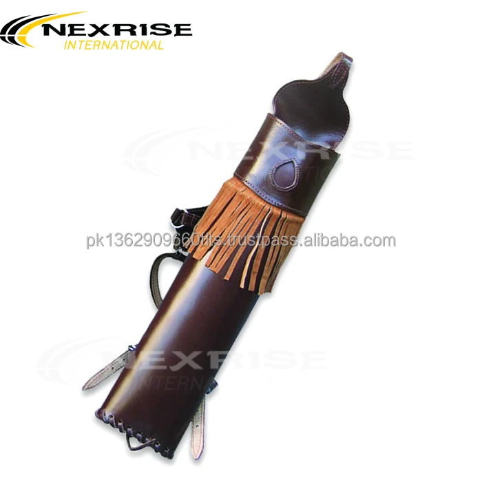 Handmade Archery Traditional Shoulder Back Quiver Genuine Cow Hide ...