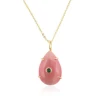 2. Ojo de Gato Rosa y Esmeralda Verde CZ