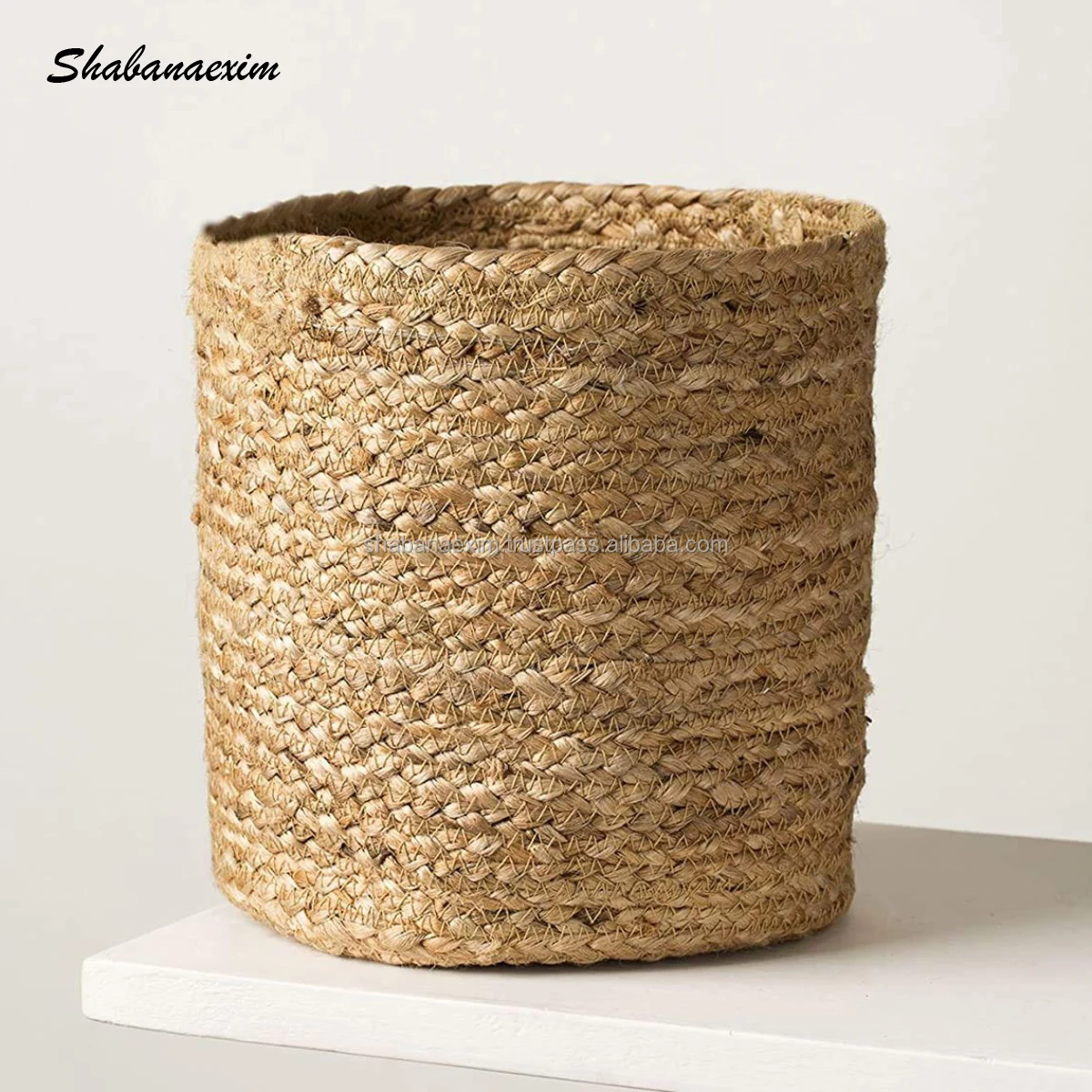 Jute Storage Basket Set With Handle Tassel For Living Room Decor Cotton