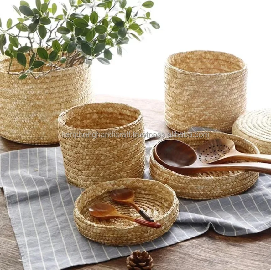 Homeware Crafts Round Shape Water Hyacinth Basket Natural Straw Storage Wholesale Buy Home