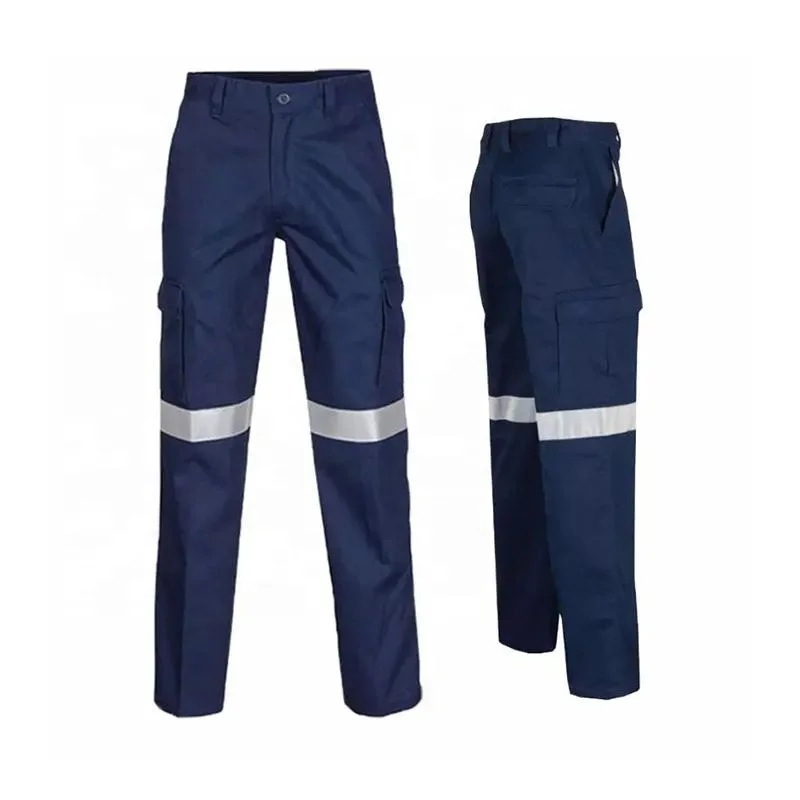 Plus Size Reflective Cargo Pants Navy Blue Cargo Work Tactical Pants