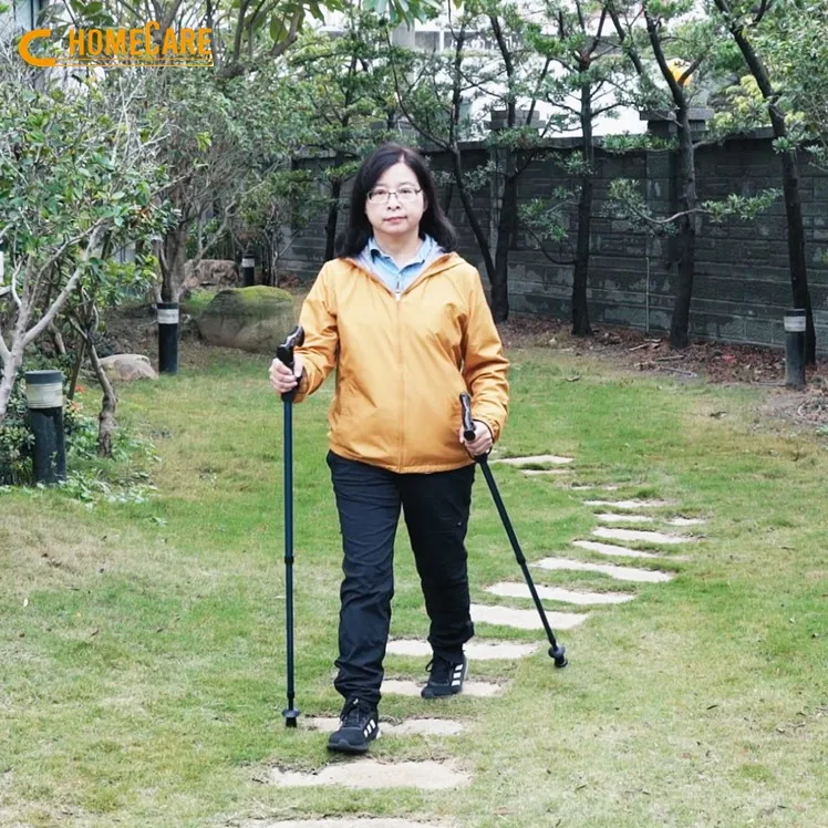 OEM Multifunctional T Handle Trekking Walking Sticks Cane Telescopic Crutch for Disabled Old Men Handicapped
