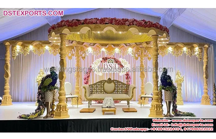 South Indian Wedding Golden Mangalam Mandapam Elegant Event Wedding Frp ...