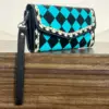 Turquoise & Black Checkered