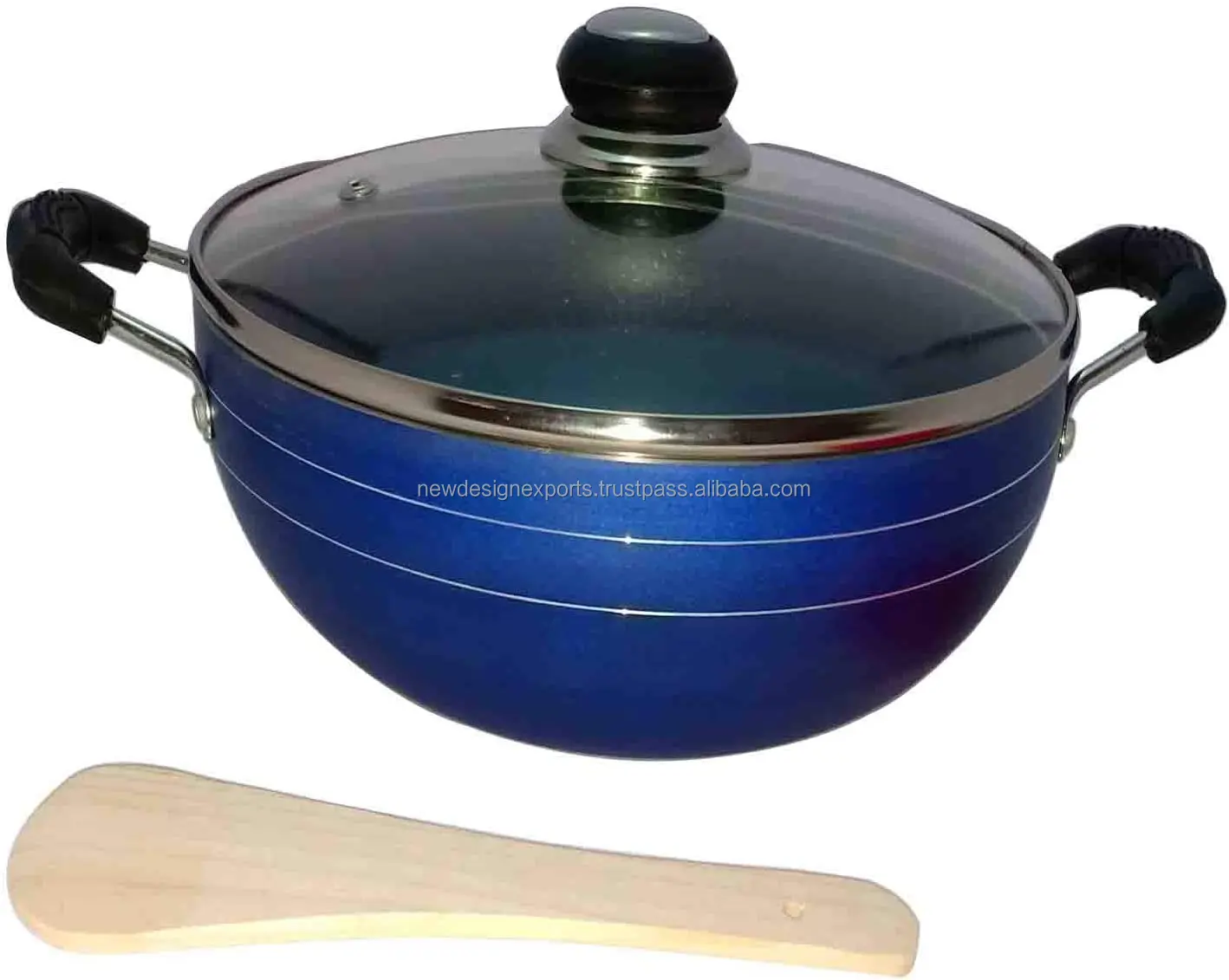 Induction Base Deep Fry Kadai Non-stick Aluminium Kadhai Deep Fry Pan ...