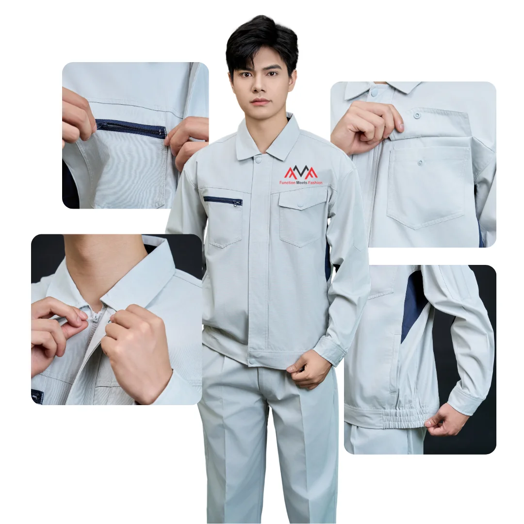 FACTORY DIRECT Working Uniform Welding/oil Field/car Wash Clothes Construction Long Sleeves Khaki Cargo Pants FMF Uniform in VN