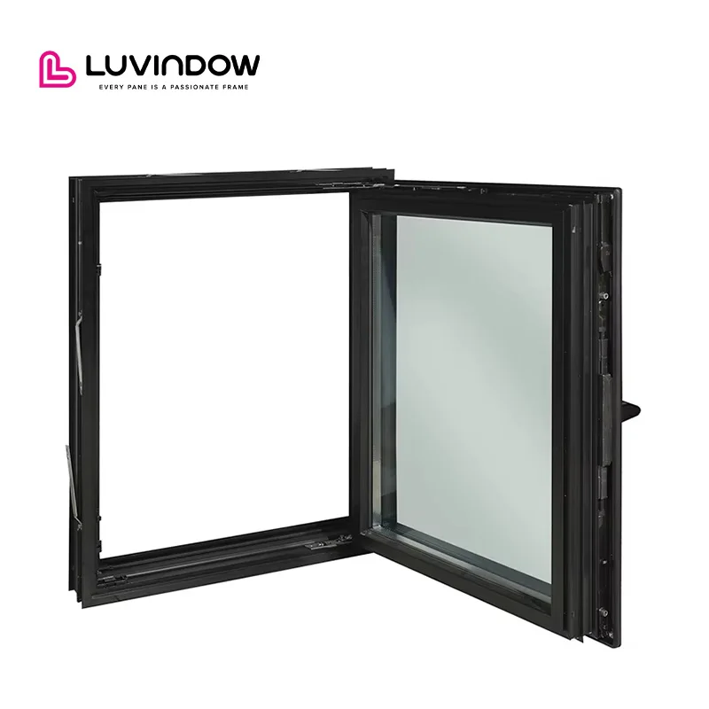 Ultra Narrow Frame House Window Design Anti-deformation Heat Insulation Aluminum Black Tilt Turn windows