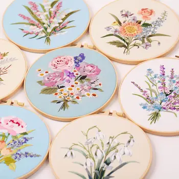 Embroidery Kit for Beginners DIY Adult Beginner Embroidery Kits with Cat Pattern 1 Embroidery Hoops Needles Threads Instructions