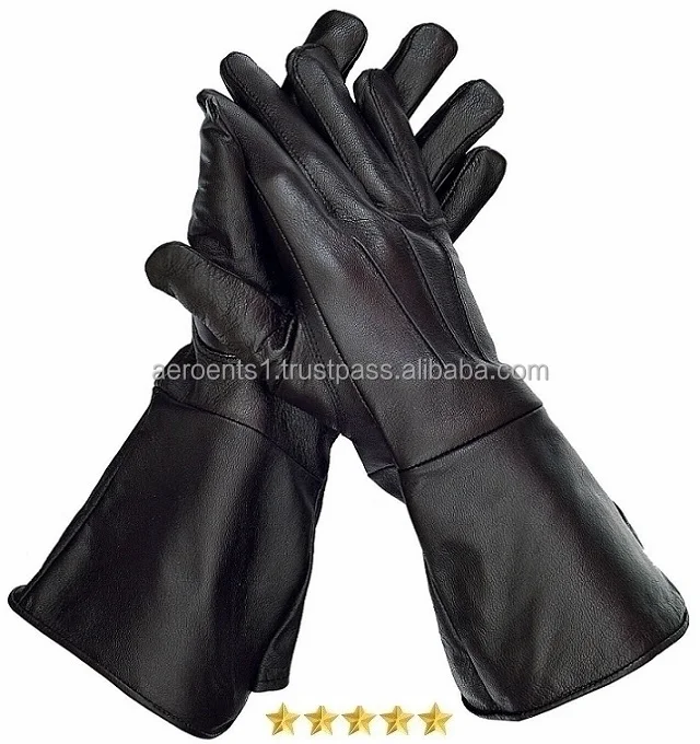 Men's Medieval Renaissance Gauntlet Cosplay Leather Gloves Long Arm