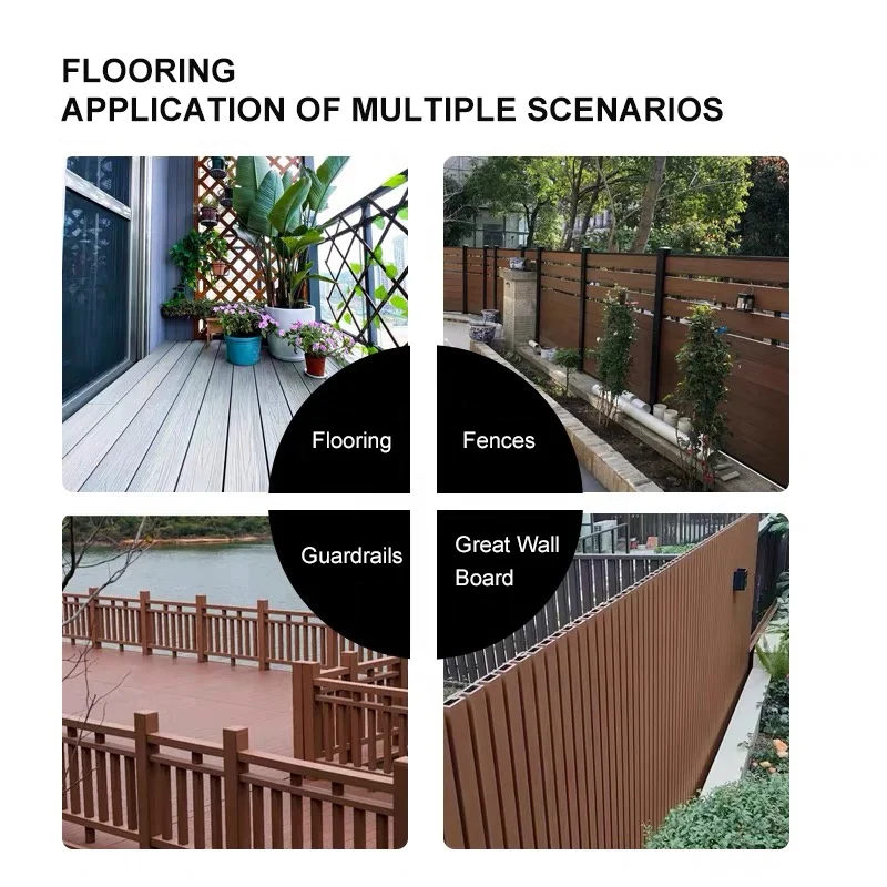 Custom Waterproof and Moisture-proof Wpc Outdoor Decking Wood Grain Composite Decking Board China Wood Plastic Texture Flooring