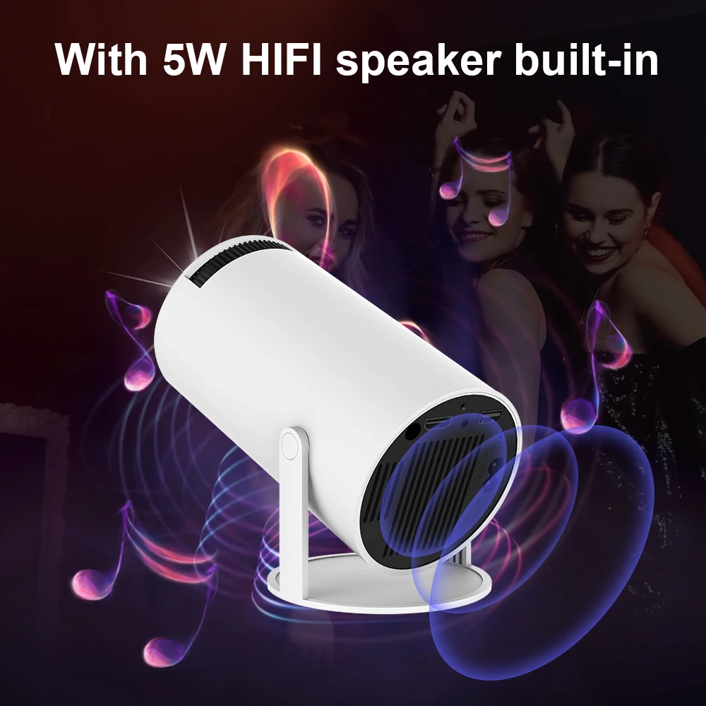 Hy300 4K Projector, Android 11, Dual WiFi-6, BT5.0, 1080P Support, 120 ANSI  Lumens, Allwinner H713 Chip, Portable Home Cinema