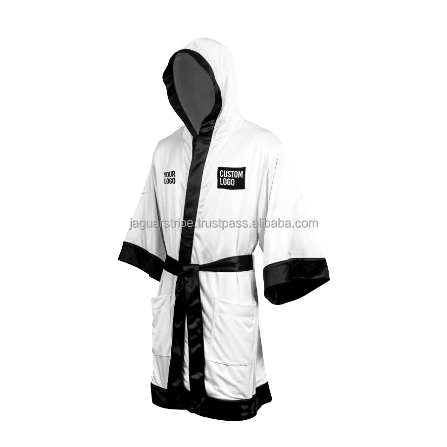 Custom Silk Satin Boxing Gown Dressing Robe Full Length Boxing Robe