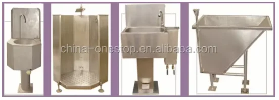 Hand sinks and knife sterilizers for hygienic control in slaughterhouses