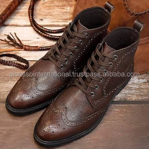 Best Buy Bulk Quantity Eye Catching Design Standard Quality Best Selling Casual Wear OEM Wholesale Shoes Genuine Leather Boots