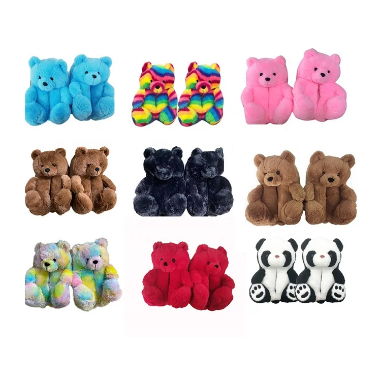 Детские Большие плюшевые домашние тапочки