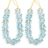 Blue White Clear Transparent Gold Threaded Accent