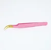 Pince à épiler courbée rose clair