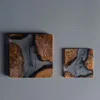 Black (resin) & Natural Wood Tone (light tan/honey brown)