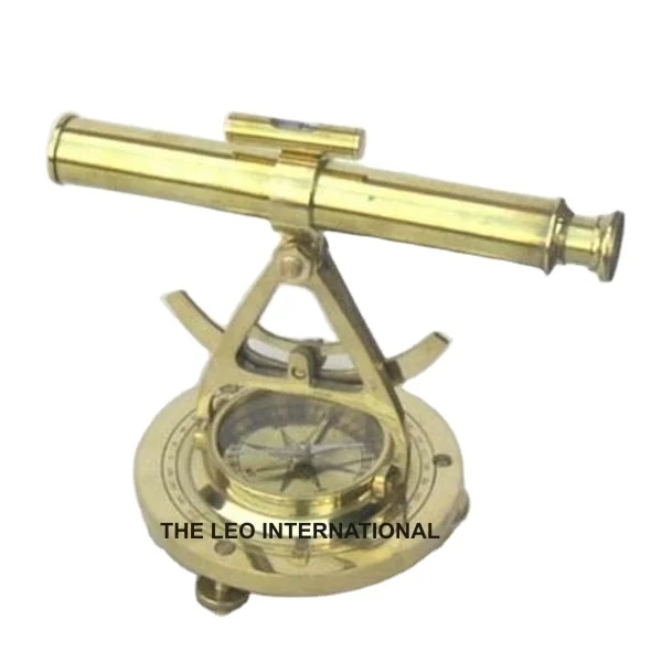 Античная латунная скульптура компаса с небольшим телескопом металлический морской компас