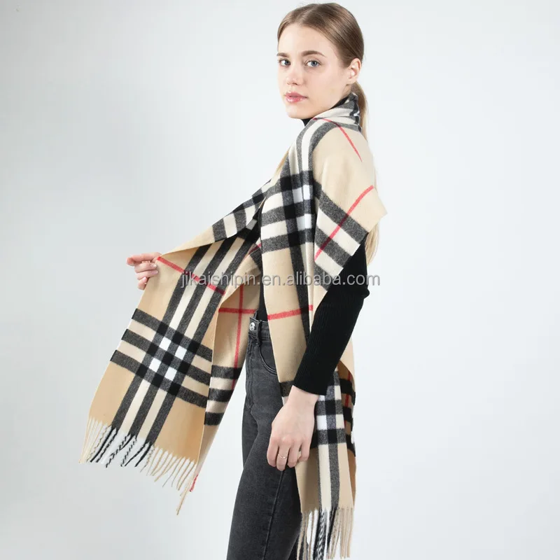 Luxury Designer Scarf Famous Brands Winter Wool Classics Plaid Tassel ...
