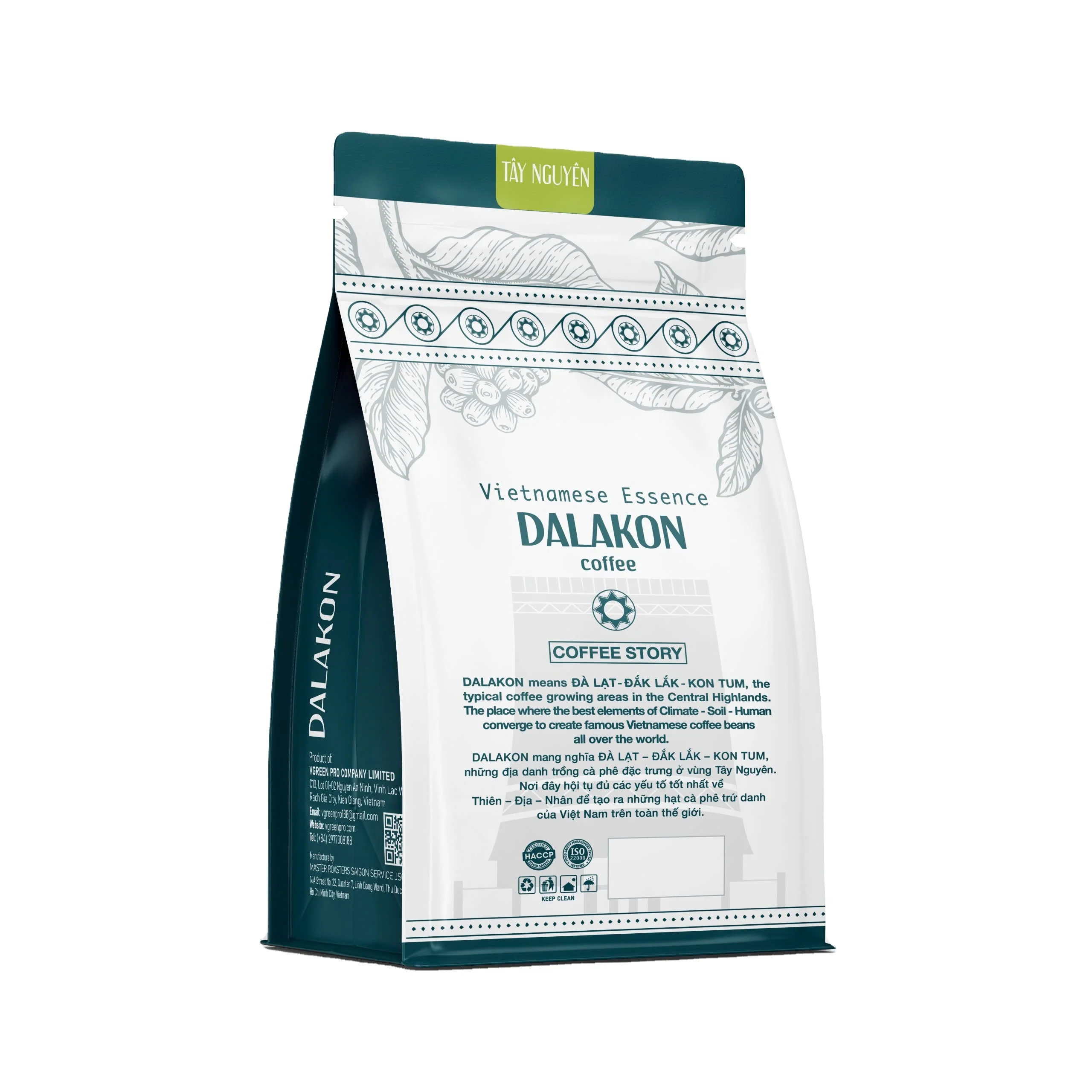 Tasty DALAKON Tay Nguyen Whole Bean Coffee Italian Roast Liberica Blend Mellow Taste Grade 1 500g Bag 24 Months Shelf Life