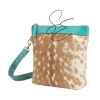 Turquoise avec cuir beige
