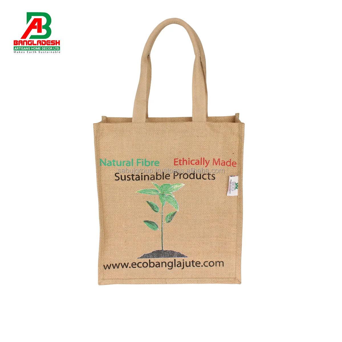 Eco Friendly 100 Jute (15x15 Fjf) Shopping Bag With Handles Jute Shopping Natural Tote Bag From