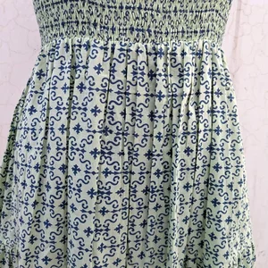 Hand Block Printed Cotton Maxi Dress Handmade Floral Print Casual WearSummer and Autumn Winter Dress For Women