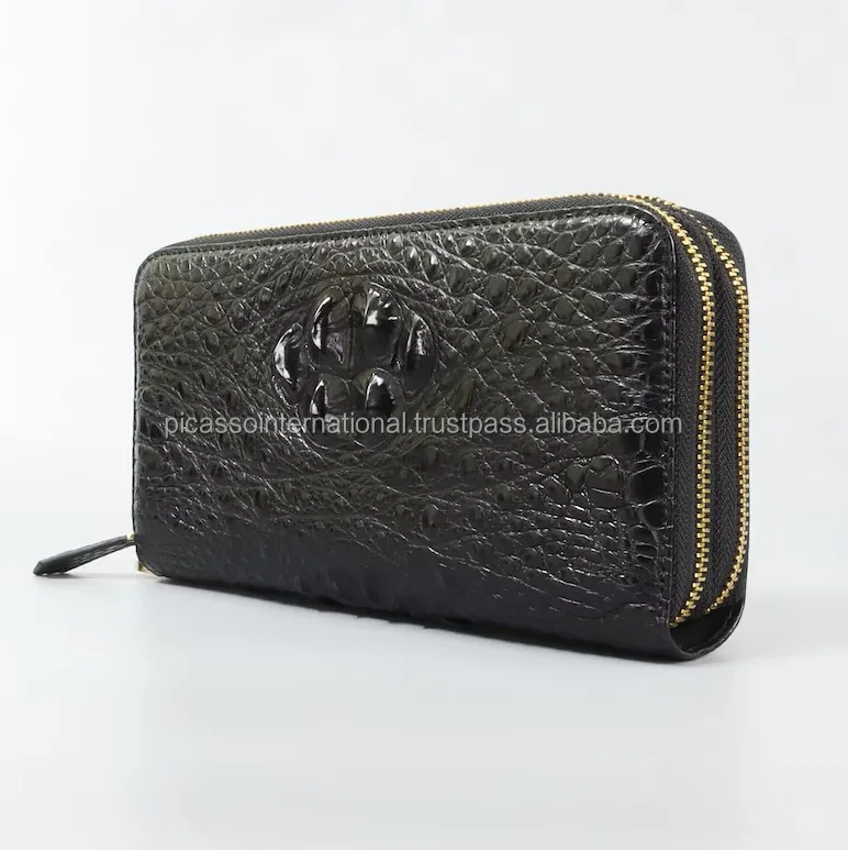 Modern Design Top Quality Open Closure Stylish Look Cotton Lining Material 100% Genuine Leather Women Wallet from India