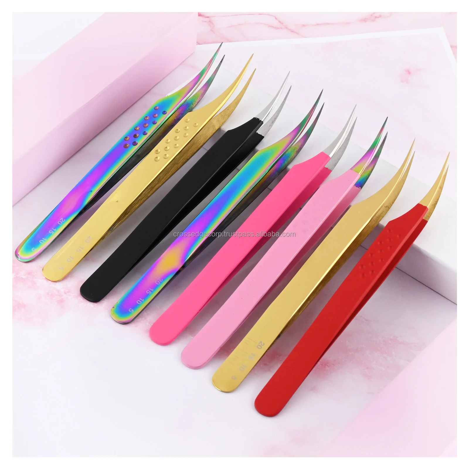 Hot Sale Isolation Tweezers Eyelash Extensions Fiber Tip Sharp Fine