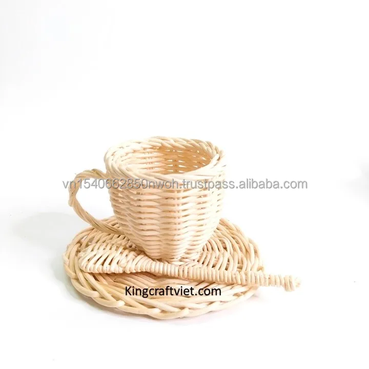 King Craft Viet Rattan Vintage Wicker Wood Doll Furniture Miniatures