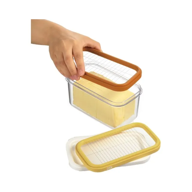 Boîte De Rangement Pour Beurre Avec Coupe Intégrée - Plastique Alimentaire - Couvercle Transparent - Dimensions 16,5x9,5x5 Cm