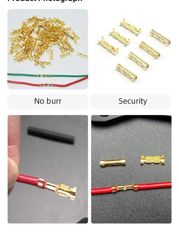 100pcs Docking Terminals Push Button Quick Connect Terminals U Type 0.3 ...