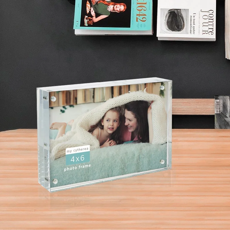 4x6" Transparent Acrylic Photo Frames Block Frame For Home Accessories